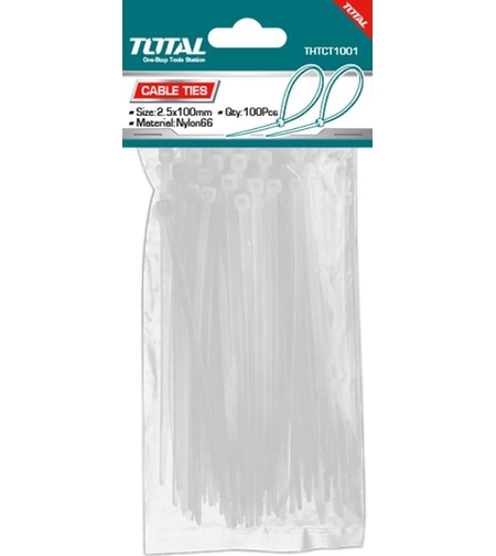 TOTAL - COLIERE DE PLASTIC - 100BUC - 4.8X300MM NYLON 66