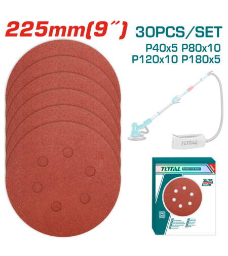TOTAL - DISC HARTIE ABRAZIVA 225MM - P40,P80,P120,P180