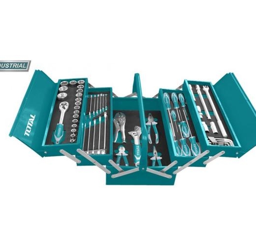TOTAL - TRUSA DE SCULE IN CUTIE METALICA 59 PIESE (INDUSTRIAL)