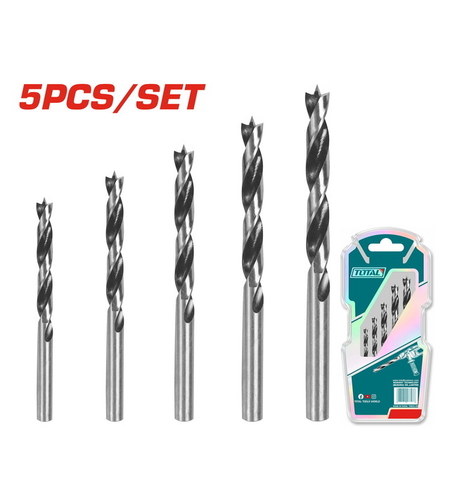 TOTAL - SET BURGHIE SPIRALA PENTRU LEMN: 5BUC