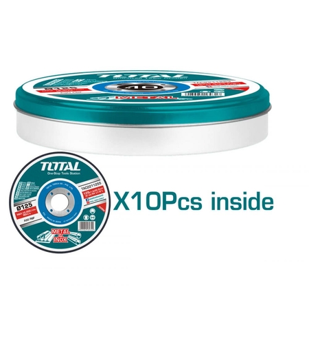 TOTAL - SET 10 DISCURI ABRAZIVE TAIERE METALE - 125X1.2MM