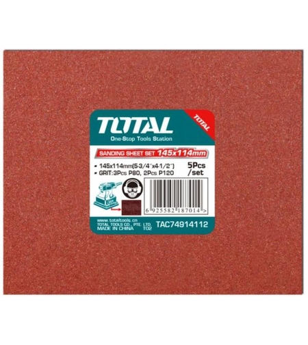 TOTAL - SET 5 BUC HARTIE ABRAZIVA PENTRU SLEFUITOR 145x114mm