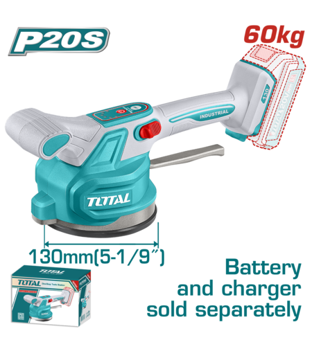 TOTAL - VIBRATOR CU VENTUZA PENTRU PLACI CERAMICE 20V (NU INCLUDE ACUMULATOR)