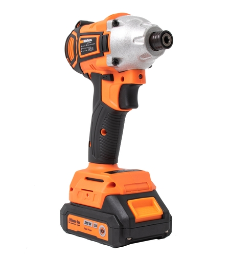 WOLFSON - MASINA DE INSURUBAT CU IMPACT CU ACUMULATOR 21V-2.0AH LI-ION (2 ACUMULATORI) - HEX 1/4
