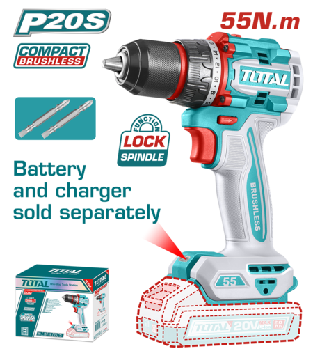 TOTAL - MASINA DE GAURIT - 20V - 55N.m MOTOR FARA PERII (NU INCLUDE ACUMULATOR)