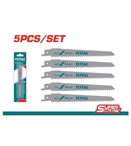 TOTAL - SET LAME FIERASTRAU SABIE PENTRU LEMN 150MM 6TPI - 5 BUC