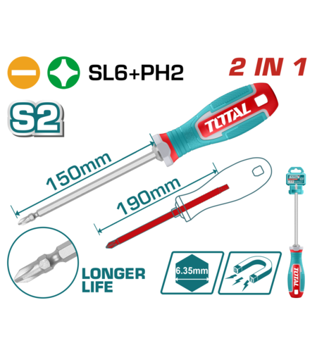 TOTAL - SURUBELNITA 2 IN 1 SL6 + PH2