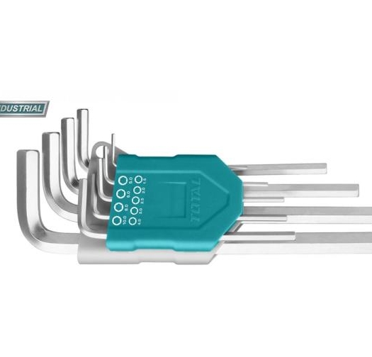 TOTAL - SET 9 CHEI IMBUS HEXAGONALE: 1.5-10MM, CR-V - EXTRA LUNG (INDUSTRIAL)