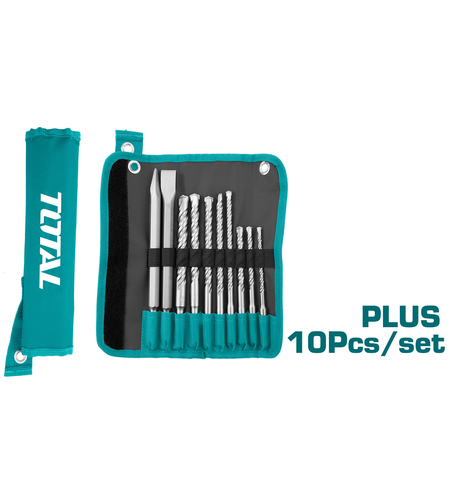 TOTAL - SET 10 PIESE SDS PLUS DALTA, SPITZ SI BURGHIE