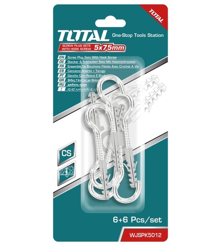 TOTAL - SET DIBLURI CU SURUBURI TIP CARLIG 5.0X75MM - DIBLU-8X40MM - 6BUC