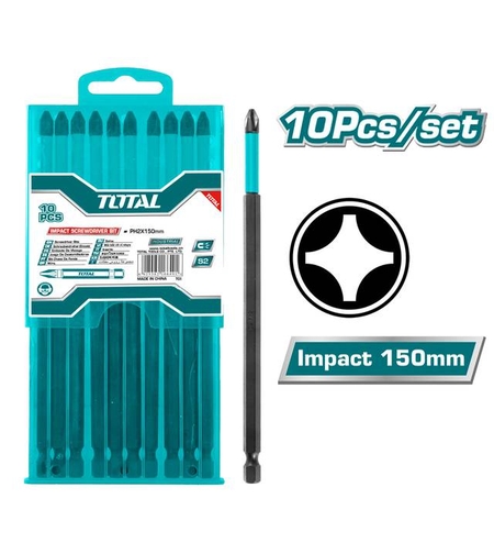 TOTAL - SET 10 BITI DE IMPACT PH2X150MM