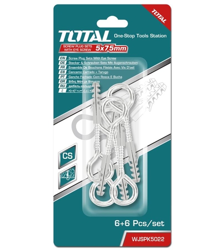 TOTAL - SET DIBLURI CU SURUBURI CU OCHI INCHIS 5.0X75MM - DIBLU - 8X40MM - 6BUC