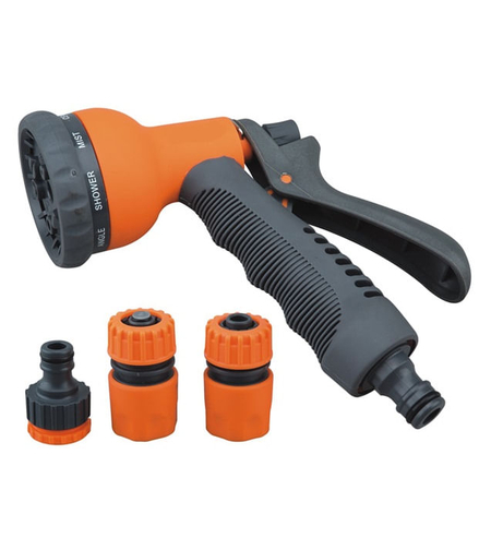Set pistol pentru udat 8 functii + conectori furtun (plastic)