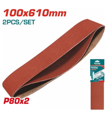 TOTAL - SET 2 BUC HARTIE ABRAZIVA PENTRU SLEFUITOR 100x610mm, P80