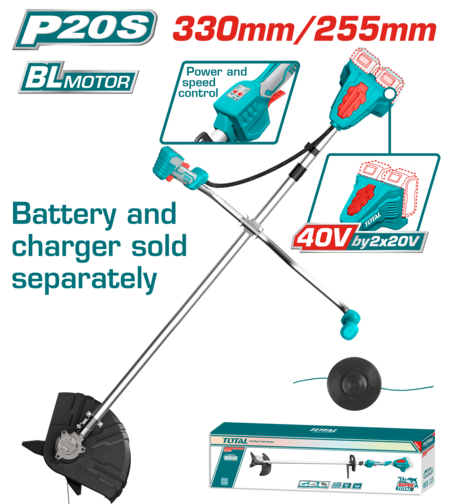 TOTAL - MOTOCOASA SI TRIMMER 40V - LI-ION (NU INCLUDE ACUMULATOR SI INCARCATOR)