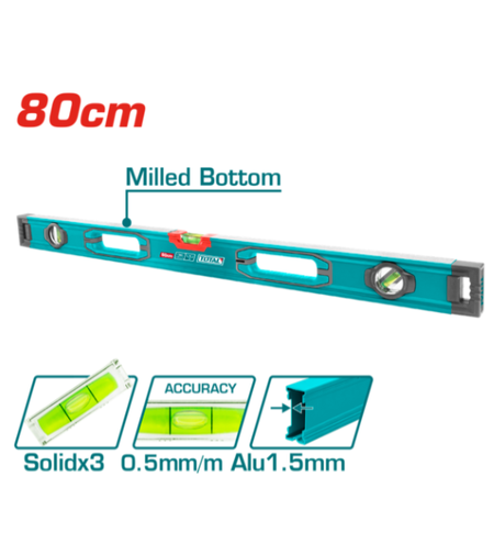TOTAL - NIVELA CU BULA - 80CM -PRECIZIE 0,5MM (INDUSTRIAL)