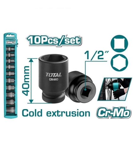 TOTAL - SET CHEI TUBULARE DE IMPACT - 10 BUC - 10-24MM