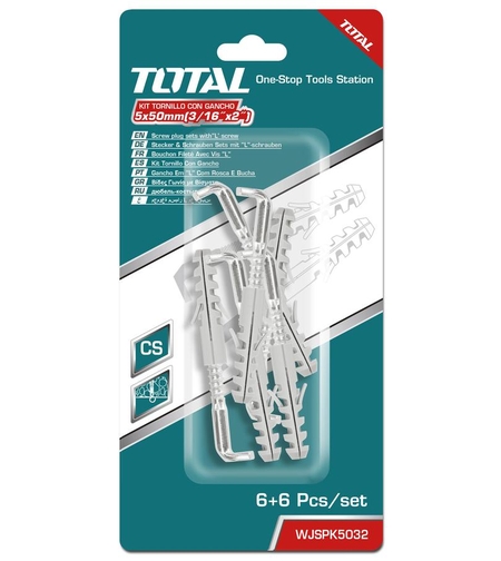 TOTAL - SET DIBLURI CU SURUBURI TIP L 5.0X50MM - DIBLU - 8X40MM - 6BUC