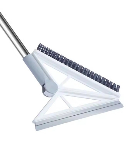 Matura Telescopica, Flippy, cu Doua Capete - Perie/Racleta 23 cm, Lungime 110 cm, din Plastic/Otel/Silicon, Gri