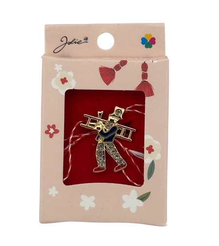 Martisor Brosa Mica in Cutie, Jolie, Dimensiune Brosa 2.5-3cm, Material Metal, Model Hornar, Cutie Roz