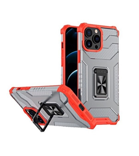 Husa de protectie Vafy compatibila cu Apple iPhone 13 Pro Max Acrylic Armor cu suport Rosu