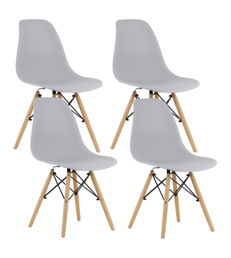 Set 4 scaune dining Scandinav pentru bucatarie, 38x42x82cm, gri