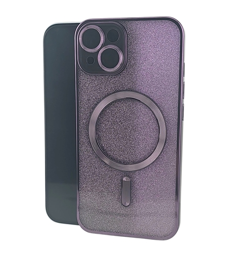 Husa de Protectie 2 in 1, Vafy, pentru Apple iPhone 15 Plus, Compatibila MagSafe, Magnetica, cu Protectie Lentila, din TPU, Mov