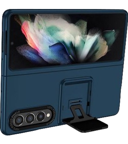 Husa de protectie Vafy, Pliere Tridimensionala, Multifunctionala, PC, pentru Samsung Galaxy Z Fold 4 5G, Albastru
