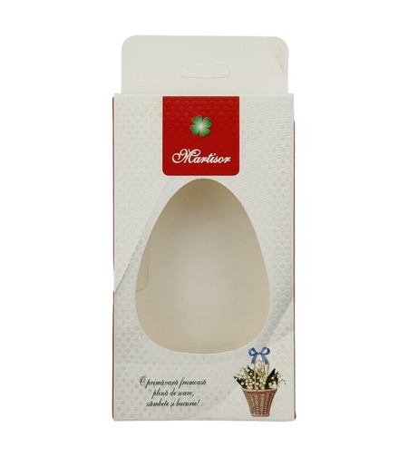 Ambalaje de Carton pentru Martisoare, Flippy, Set 200 Bucati, Cutii Brosa, Model Cos cu Flori, Alb/Rosu