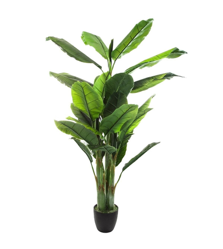 Planta artificiala Atmosphera Banana tree cu ghiveci, bananier, 116x116x168 cm, verde