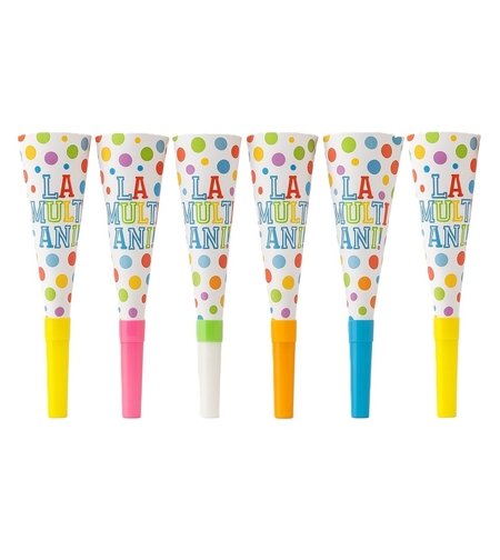 Set 6 Suflatori, Flippy, Colectia LA MULTI ANI, 20 cm, din Carton, Multicolor