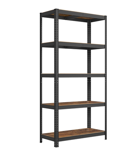 SONGMICS Raft cadru metalic modular pentru depozitare, 5 polite, 180x90x40 cm, sarcina 875 kg, maro rustic