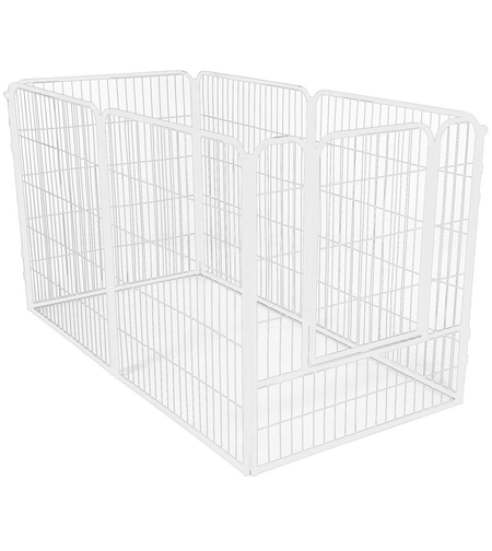 Tarc pentru animale de companie, din fier, forma configurabila, cu usa de acces, 4XL, 184x100x93cm, alb