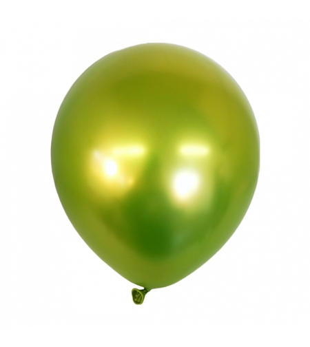 Set 12 Baloane, Flippy, din Latex Chrome, 13 cm, Verde Lime