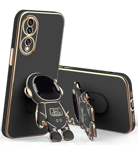 Husa Telefon 2in1, Vafy, Compatibila Huawei P60 Pro, Carcasa TPU cu Suport Inclus Tip Astronaut, Protectie Camere, Negru
