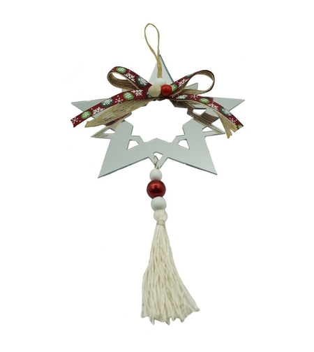 Ornament brad, Flippy, Stea, Argintiu, Lucios, 14*26CM, Acril, Interior/ Exterior