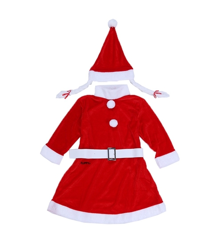 Costum Craciunita Flippy® Fata, 4-6 ani, 3 piese, Catifea