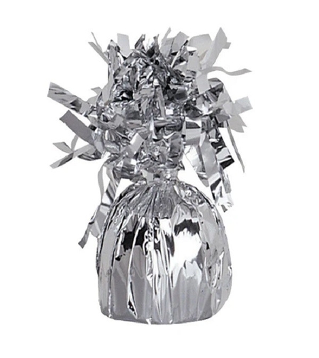 Greutate pentru Baloane cu Heliu, Flippy, din Folie cu Franjuri, 170g, 13 x 5 x 3 cm, Argintiu
