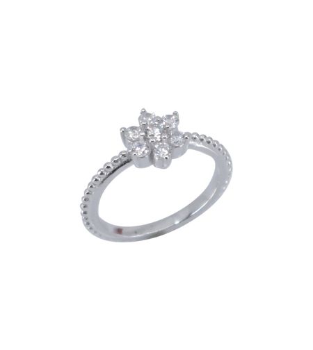 Inel Argint 925 Floare cu Zirconii, Marime 54, 1.77 g