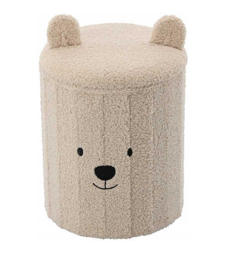 Taburet pentru copii, pliabil cu spatiu depozitare, 80kg, 28×34 cm, bej