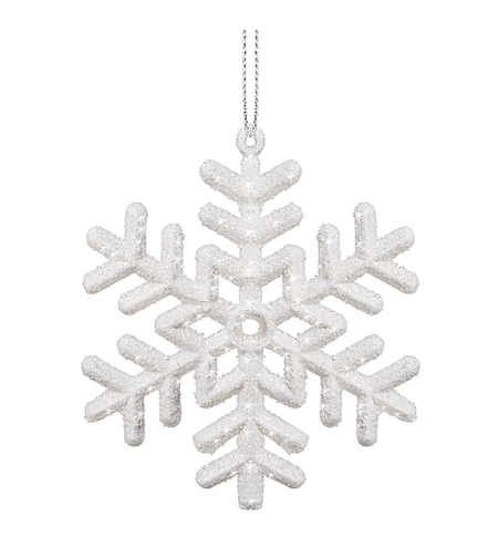 Decoratiune brad fulg de zapada, set 3 bucati, 8cm, alb