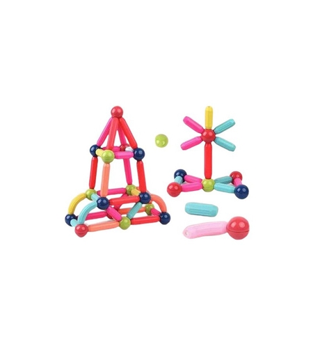 Piese Magnetice pentru Copii, Flippy, Set din 82 de Piese de diferite Culori, Constructor Magnetic cu Posibilitatea de a Construii forme Nelimitate, Multicolor