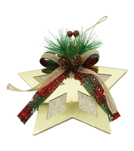 Ornament brad, Flippy, Stea, Auriu, Lucios, 17*17CM, Acril, Interior/ Exterior