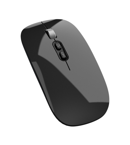 Mouse Wireless Reincarcabil, Vafy, Compatibil Windows/macOS, Bluetooth 5.1 + 2.4GHz, Silentios, DPI 800/1200/1600, Negru