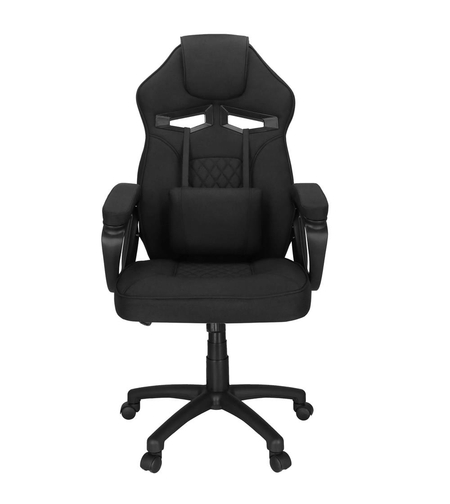 Scaun de birou ergonomic cu reglaj pe inaltime, functie de balans si perna lombara, 59x52x125 cm, negru
