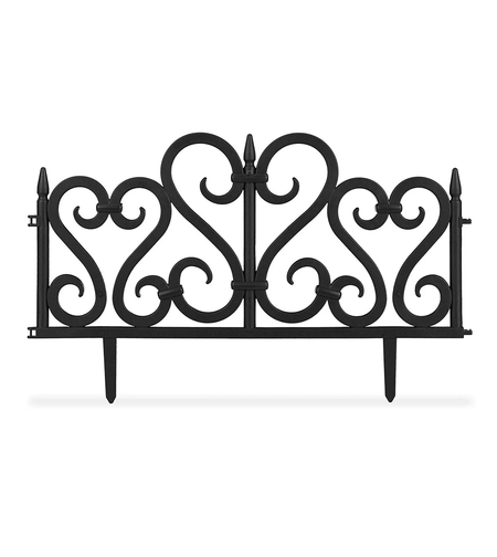 Set 4 panouri de gard decorativ gradina, flexibil, PVC, set 4 x 60x33 cm, negru