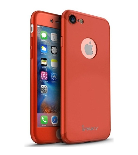 Husa Apple iPhone 7 Plus IPAKY Full Cover 360 Rosu + Folie Cadou