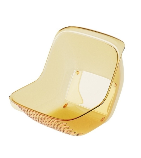 Cos de Spalat Legume/Fructe, Vafy, cu Scurgere Apa, din PET, 15.5 x 18.6 x 16.2 cm, Galben