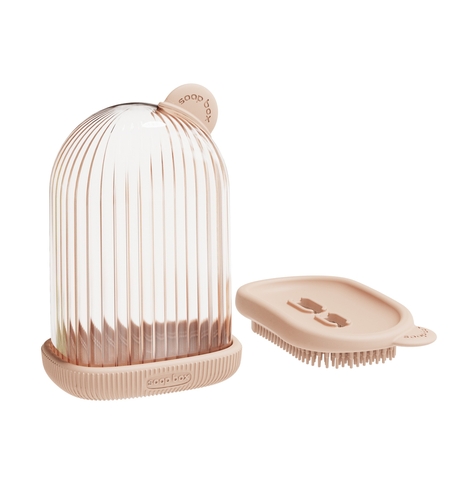 Sapuniera de Calatorie, Flippy, Suport pentru Sapun cu Scurgere a Apei, Recipient cu Capac Depozitare, Savoniera pentru Baie, 12.6x6.1x8.4cm, Roz