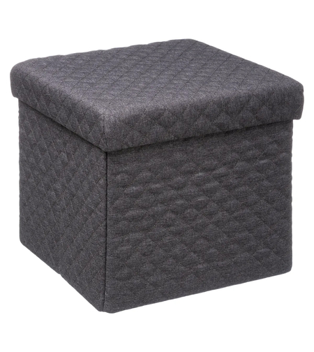 Taburet pliabil 5Five patrat cu spatiu de depozitare, MDF, 31x31x31 cm, gri inchis